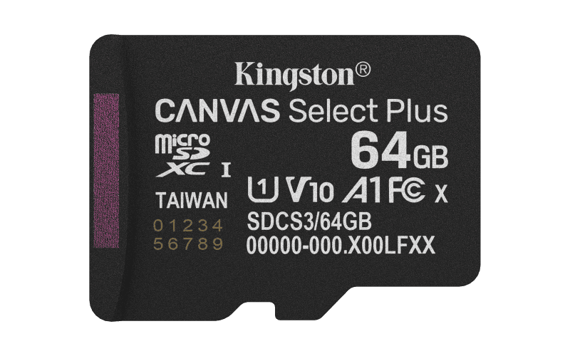 Card de Memorie MicroSDXC Kingston64GBCanvas Select PlusFara Adaptor