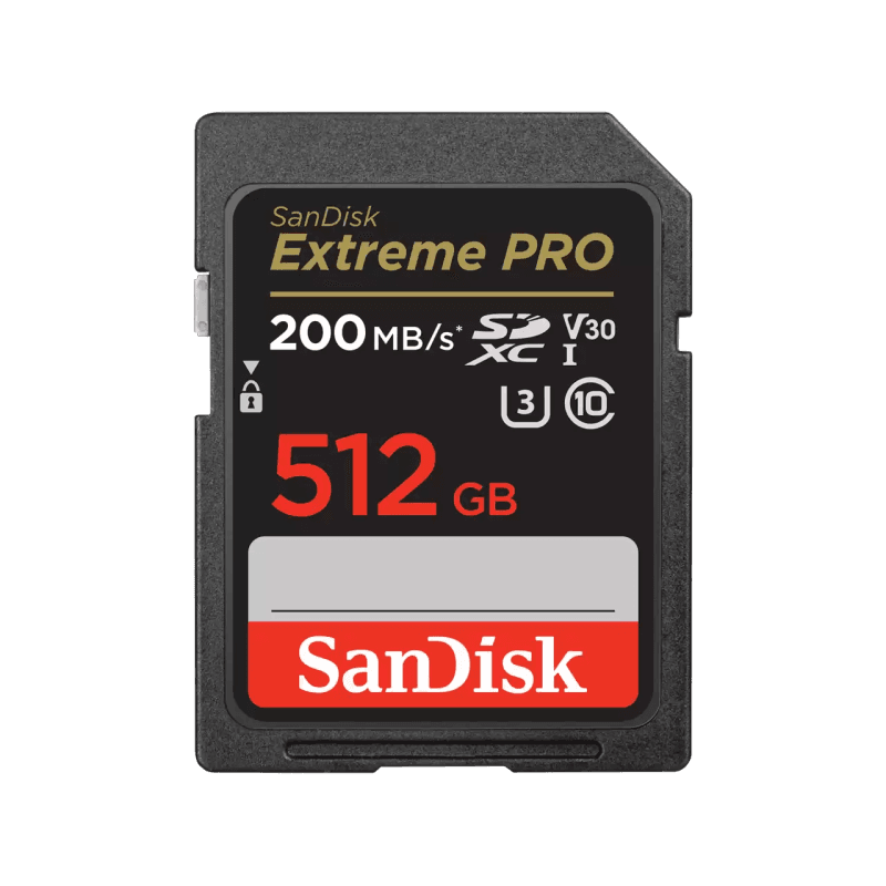 SanDisk Extreme PRO. Capacity: 512 GB, Flash card type: SDXC,