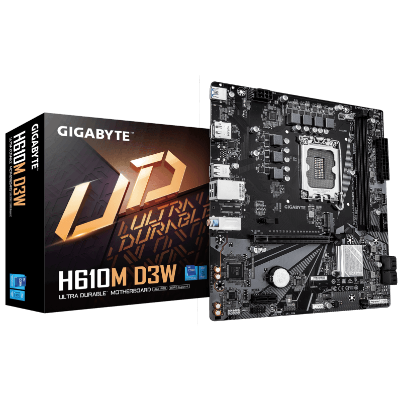 Placa de baza Gigabyte H610M D3W, Socket 1700, DDR5, Micro-ATX