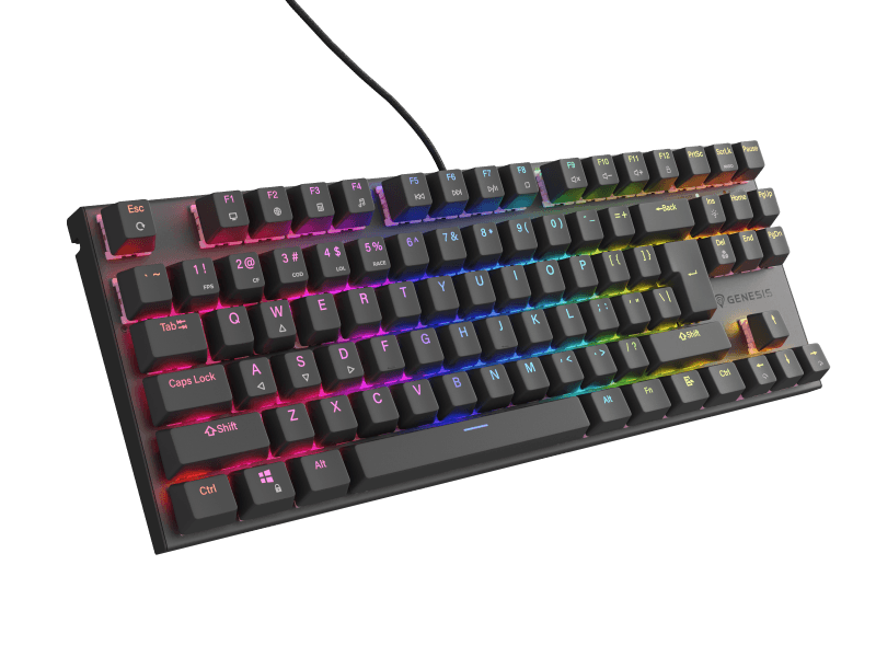 Tastatura gaming mecanica cu fir Genesis Thor 303 TKL, iluminare
