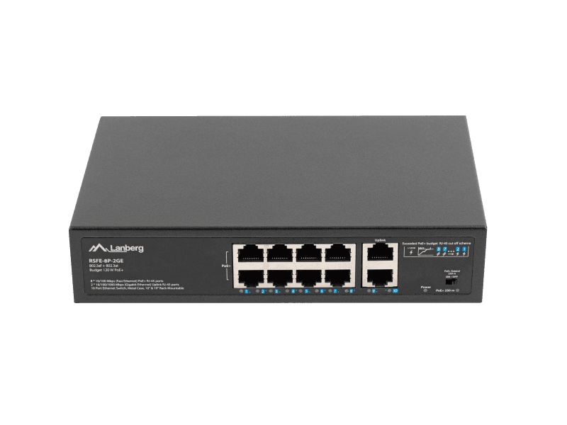 Switch  8x 100 Mb PoE+ / 2x 1 Gb,