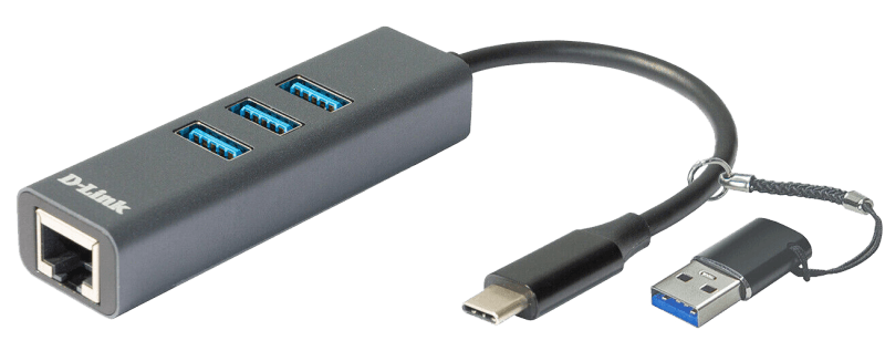 D-link USB-C to Gigabit Ethernet Adapter, DUB-2332, 3x USB 3.0,