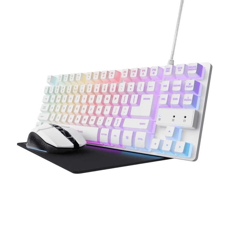 Kit Trust GXT 794W 3-in-1, kitul include: tastatura gaming, mouse