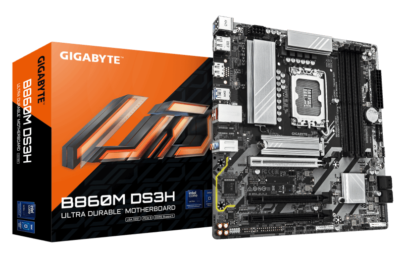Placa de baza Gigabyte B860M DS3H, LGA 1851, DDR5, Micro-ATX