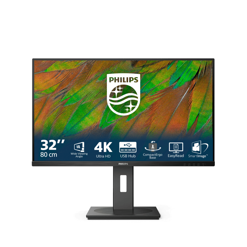 Monitor Philips 31.5" 32B1N3800/00, Diagonal (inch): 31.5, Diagonal (cm): 80,