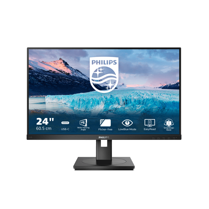 Monitor Philips 23.8", IPS, FHD 1920x1080, 100Hz, 4ms FlickerFree, Boxe