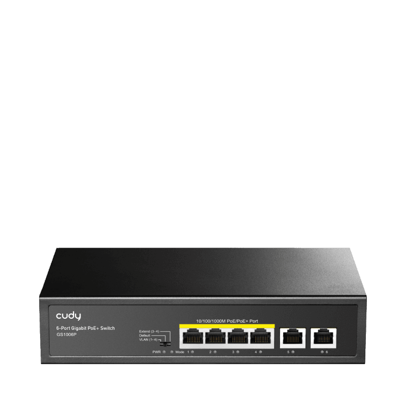 CUDY 6-Port 10/100/1000M PoE+ Switch, 4-Port 10/100/1000 BASE-T Gigabit PoE+
