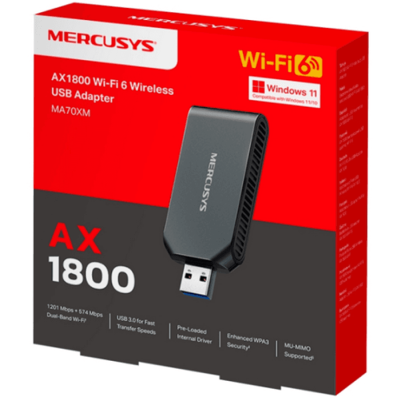 AX1800 Wi-Fi 6 USB Adapter SPEED: 574 Mbps at 2.4