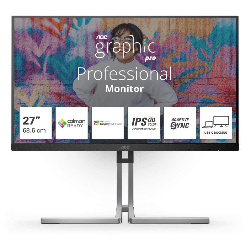 "Monitor AOC 27"" Q27U3CV, Diagonal (inch): 27, Diagonal (cm): 69,