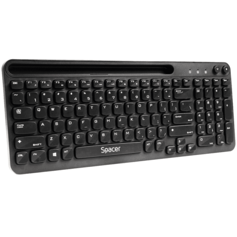 Tastatura wireless SPACER, 102 taste, low profile keycap, suport telefon,