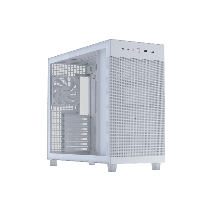 Carcasa ASUS PRIME AP303 TG White, Mid Tower, White