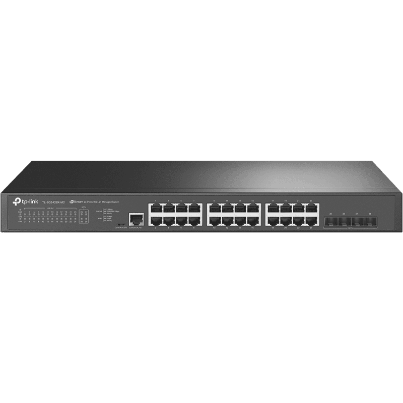 "JetStream™ 24-Port 2.5GBASE-T L2+ Managed Switch with 4 10GE SFP+