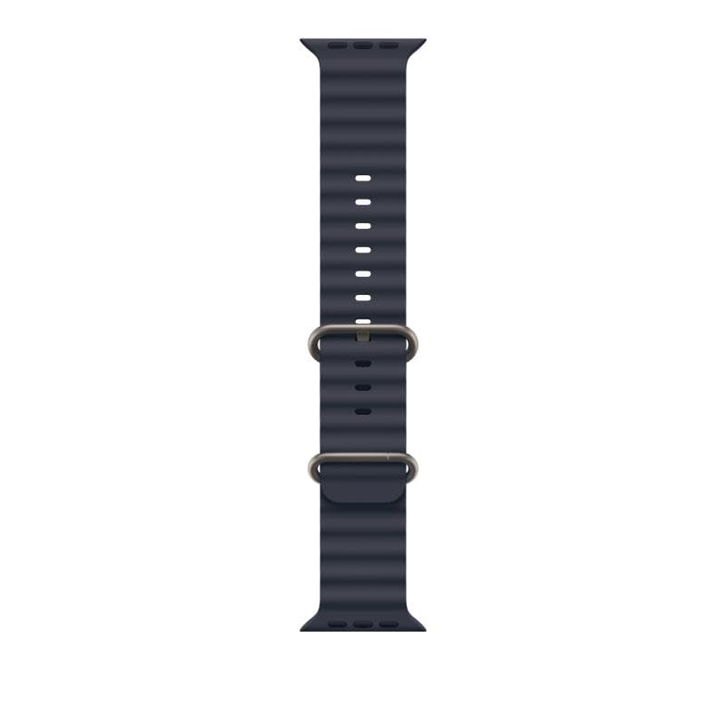 Apple Watch 49mm Navy Ocean Band - Natural Titanium Finish