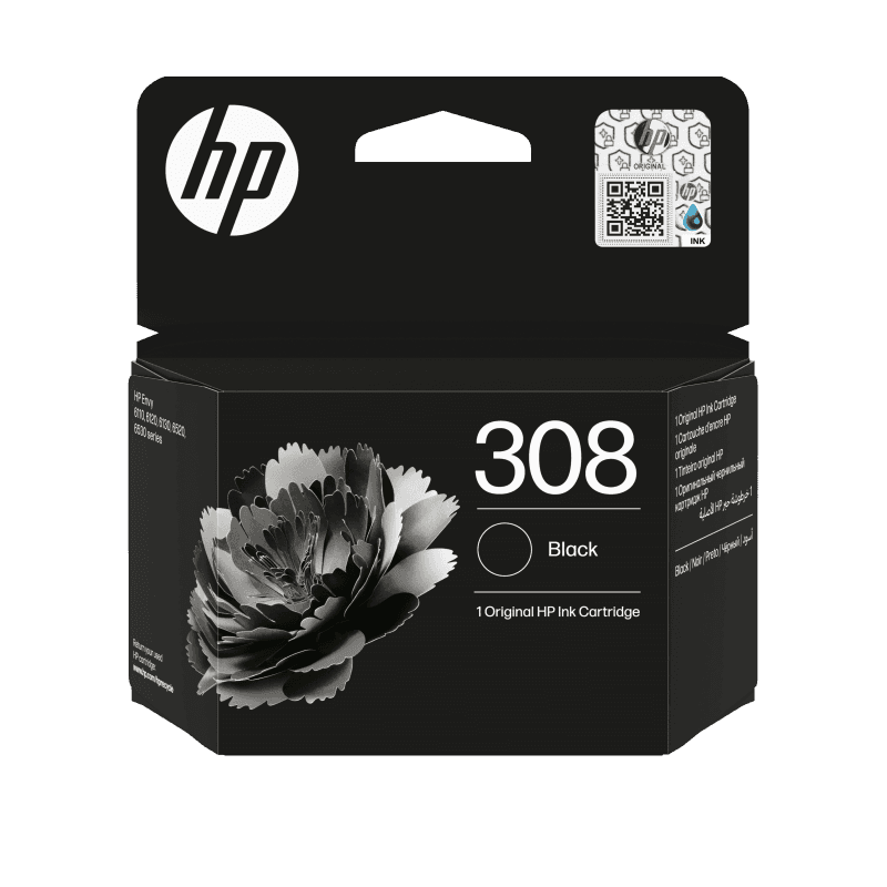 HP 308 Black Original Ink Cartridge. Cartridge capacity: Standard Yield,
