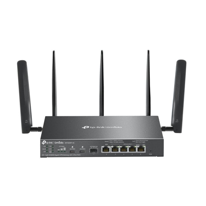Omada 4G+ Cat6 AX3000 Gigabit VPN Gateway with 4-Port PoE+