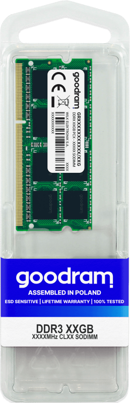 Memorie RAM Notebook Goodram GR1600S3V64L11S/4G, 4GB, DDR3, 1600MHz, CL11