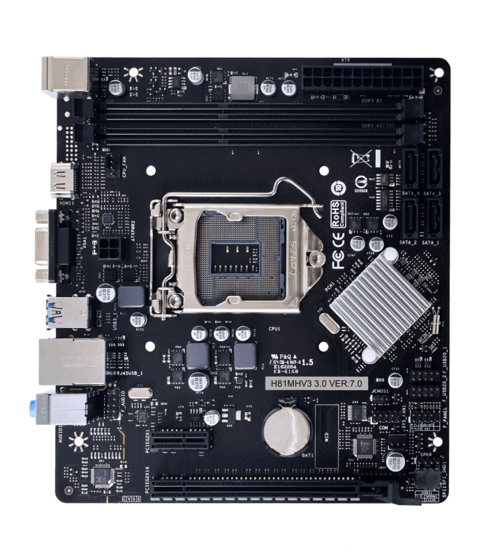 Placa de baza Biostar H81MHV3 3.0, LGA 1150, DDR3, Micro-ATX