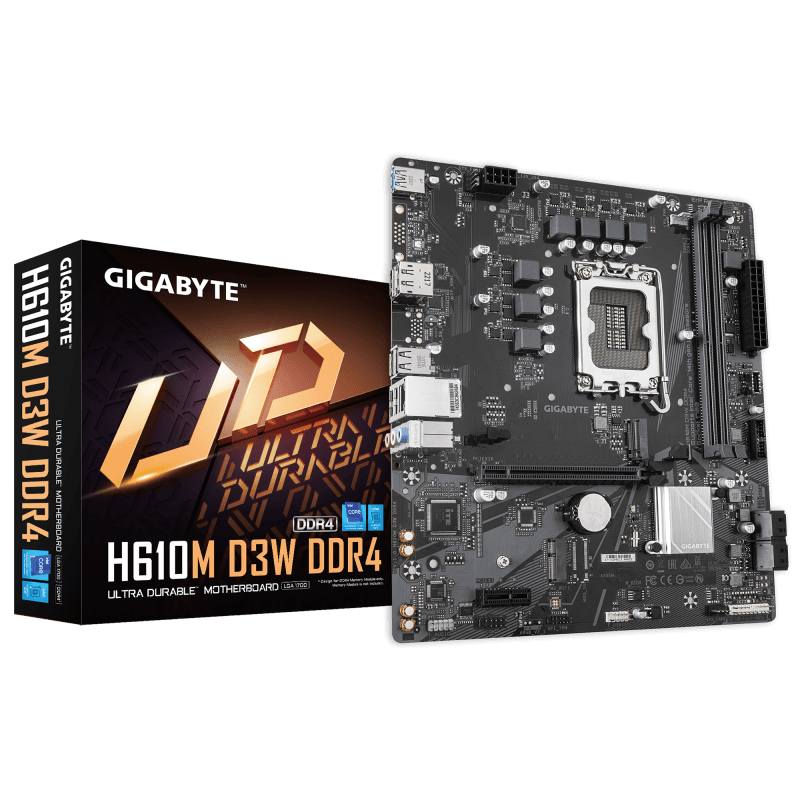 Placa de baza Gigabyte H610M D3W, Socket 1700, DDR4, Micro-ATX