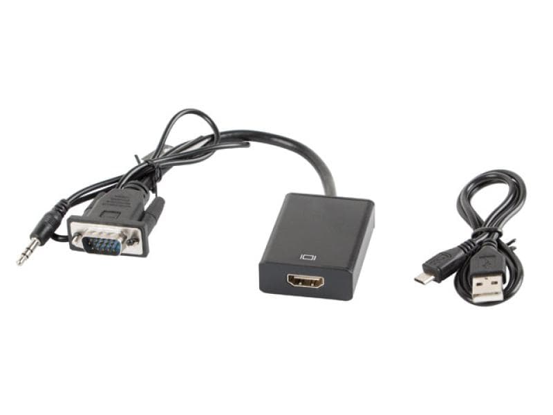 Cablu adaptor VGA(M) + minijack 3,5 mm(M)  HDMI(F) 20