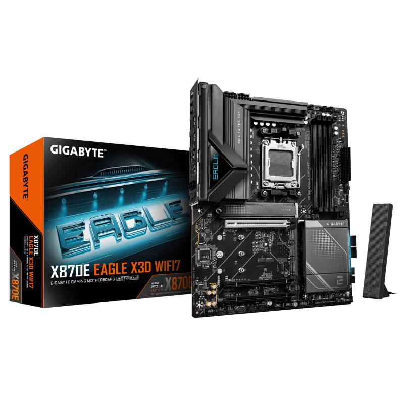GIGABYTE X870E EAGLE X3D WIFI7. Processor manufacturer: AMD, Processor socket: