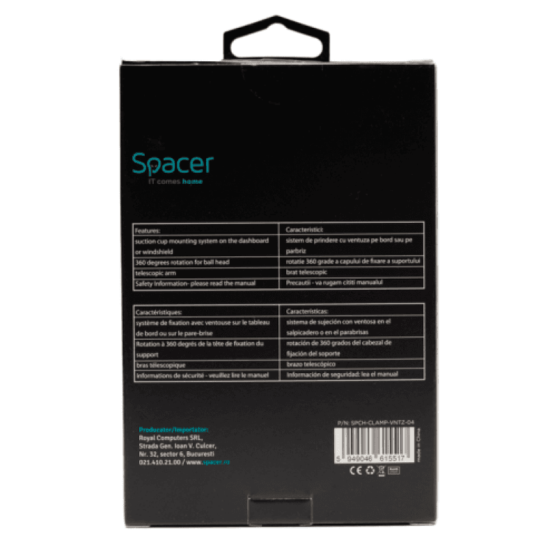 Suport auto SPACER pt. SmartPhone, fixare pe bord sau geam