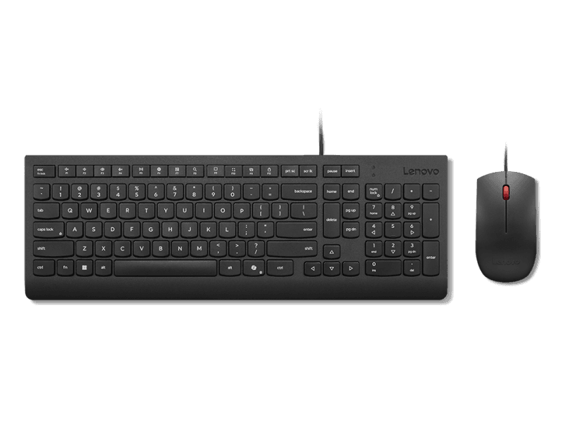 Lenovo Essential Wired Combo Black US Euro. Keyboard form factor: