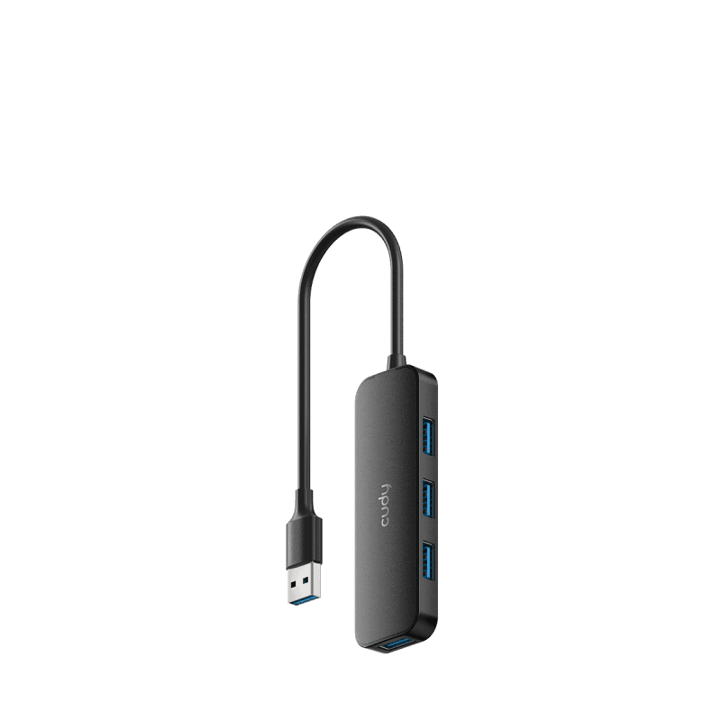 CUDY USB-A to 4-Port USB-A 3.0 Hub, Plastic housing,