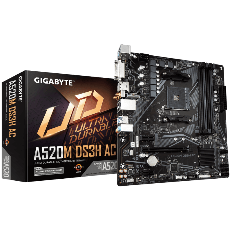 Placa de baza Gigabyte A520M DS3H AC, Socket AM4, DDR4,