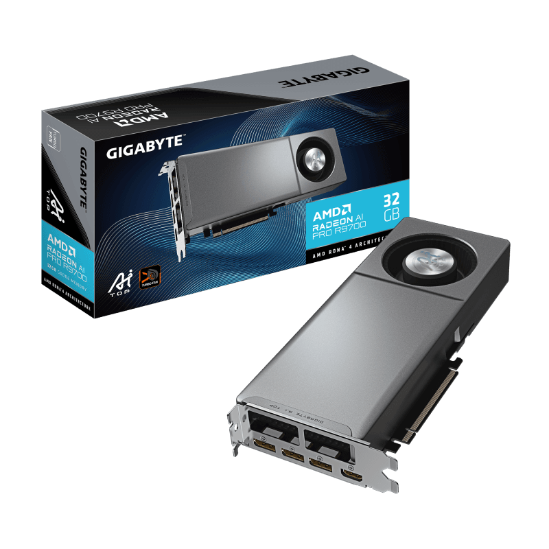 Placa video Gigabyte Radeon AI PRO R9700, 32GB GDDR6, PCI