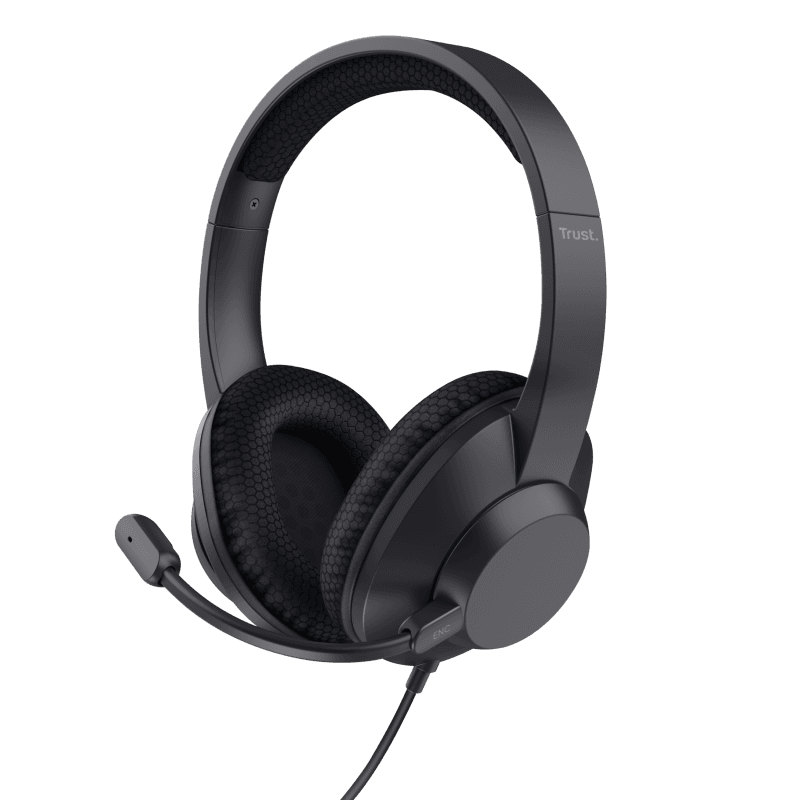 Casti Head-band Trust Ayda Max, Cu fir, Negru