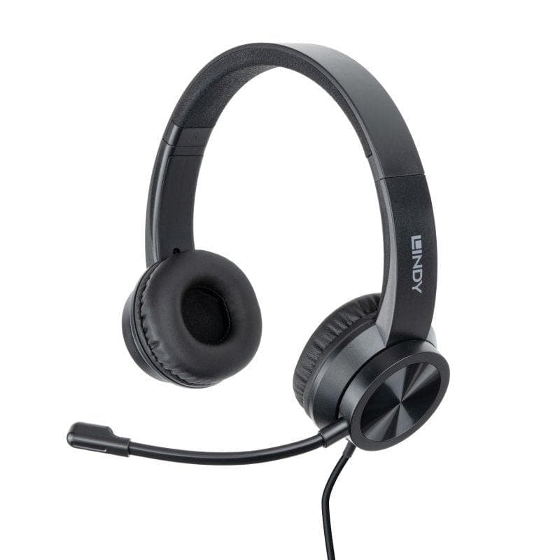 Casti Head-band Lindy Office, Cu fir, Negru