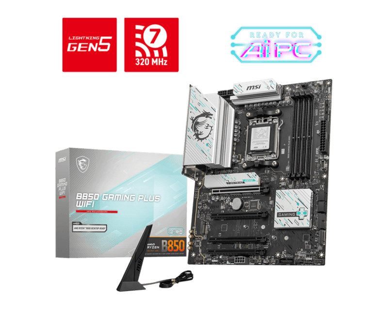Placa de baza MSI B850 GAMING PLUS WIFI, Socket AM5,