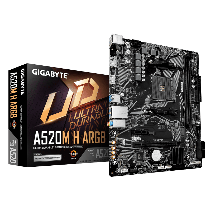 GIGABYTE A520M H ARGB. Processor manufacturer: AMD, Processor socket: Socket