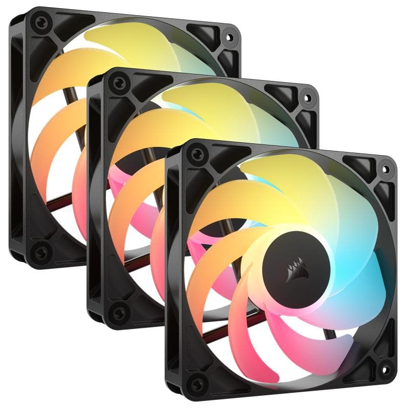Ventilatoare Carcasa CORSAIR RS120-R 3x120mm ARGB NEGRU, viteza 0.420-2100 RPM