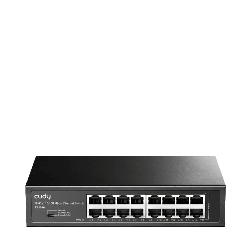 CUDY 16-Port 10/100 Mbps Switch, 16 10/100 Mbps RJ45 Ports,