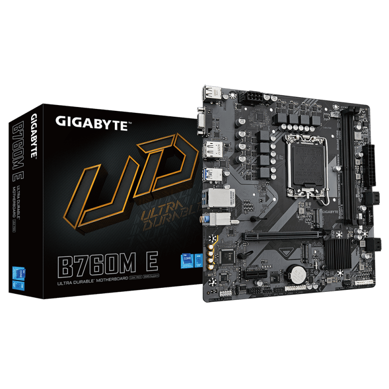Placa de baza Gigabyte B760M E, Socket 1700, DDR5, Micro-ATX