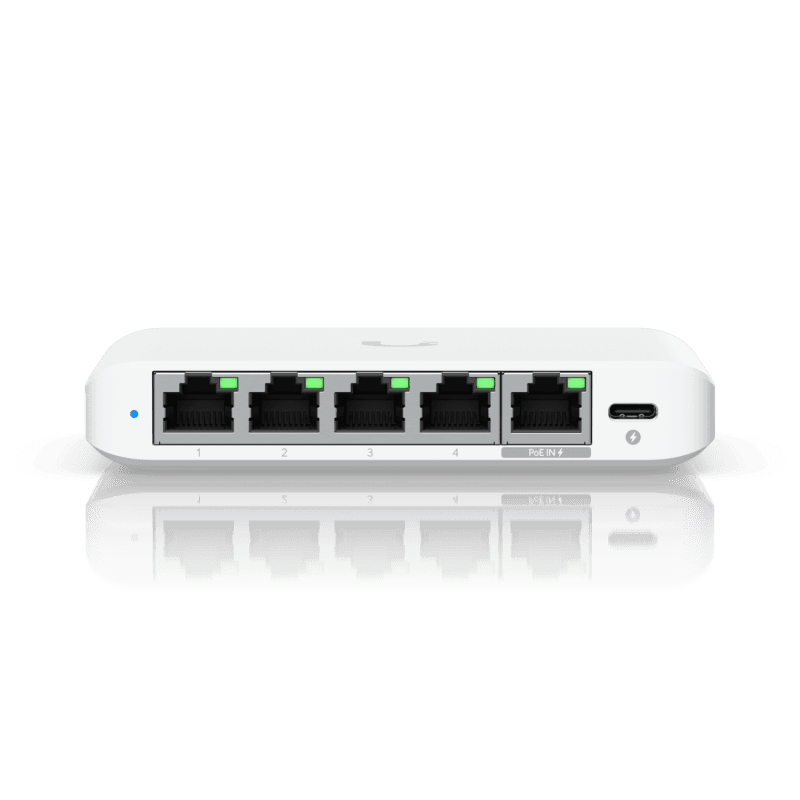 Ubiquiti USW-Flex-2.5G-5, 5 porturi RJ45 1/2.5 GbE, capacitate 25 Gbps,