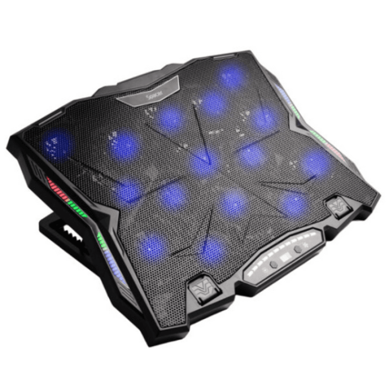 STAND SPACER notebook 17" Gaming, sita metal, 15x6cm LED fans,6