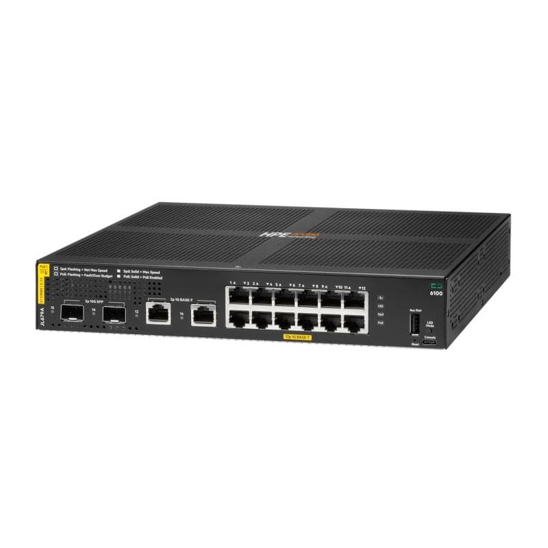HPE Aruba Networking CX 6100 12G Class4 PoE 2G/2SFP+ 139W - 3