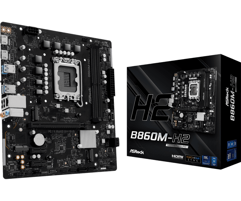 Placa de baza ASRock B860M-H2, LGA 1851, DDR5, Micro-ATX