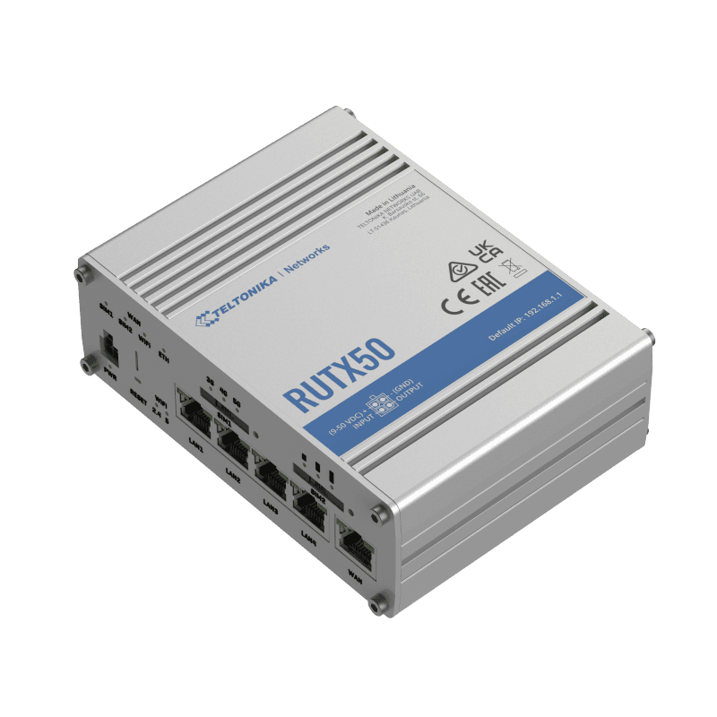 Teltonika RUTX50. Top Wi-Fi standard: Wi-Fi 5 (802.11ac), WLAN data