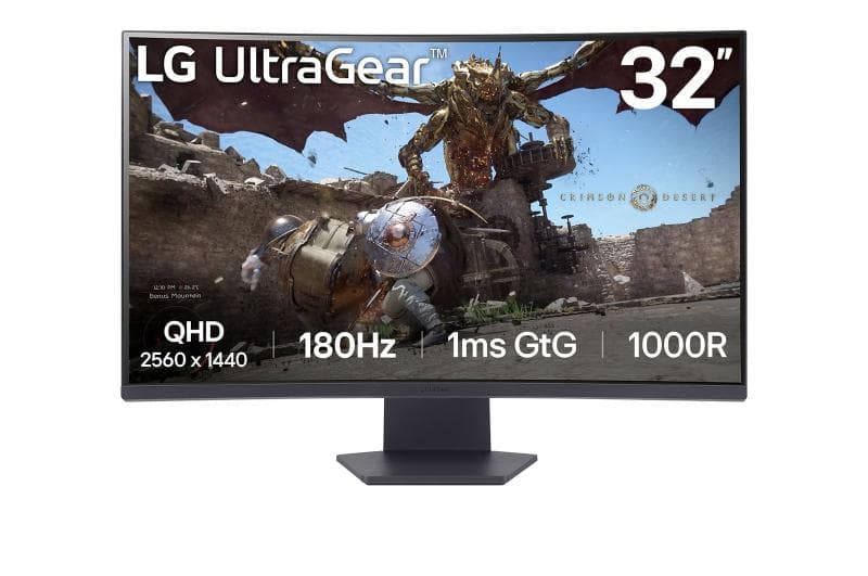 Monitor LG 32" 32GS60QC-B.AEUQ, Curvature: 1000R, Diagonal (inch): 32, Diagonal