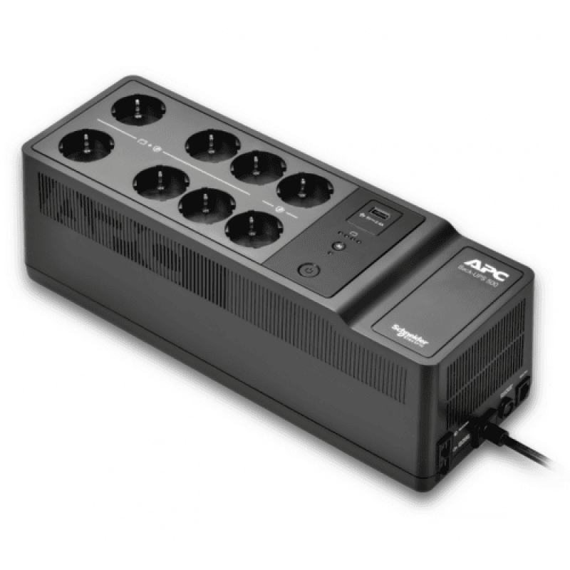 APC Back-UPS, 500VA/300W Floor/Wall Mount, 230V, 8x CEE 7/3 Schuko