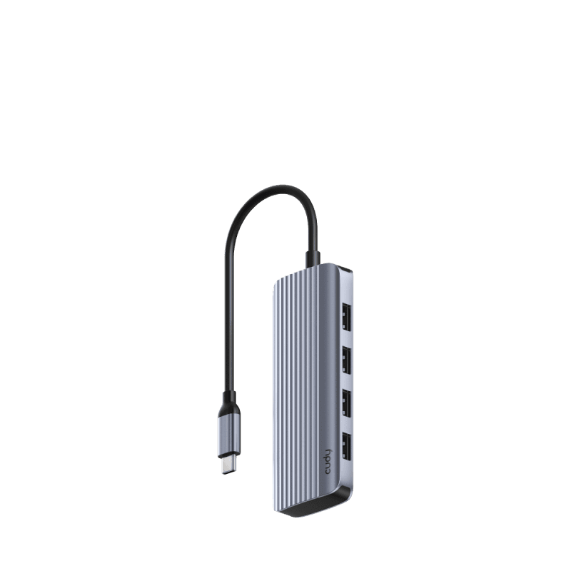 CUDY 6-IN-1 USB-C Hub, Aluminium housing, 1 USB-C 3.0 5Gbps