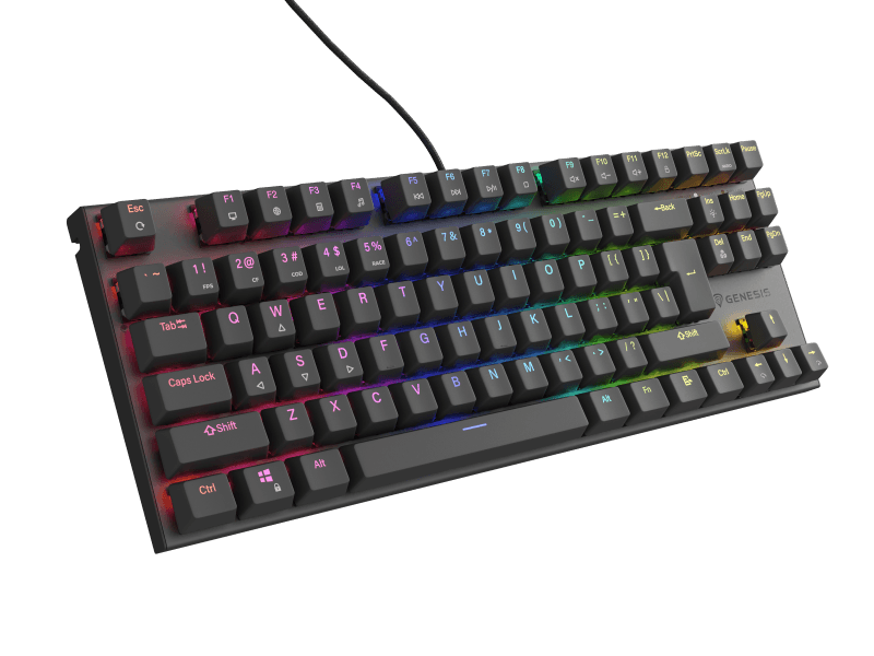 Tastatura gaming mecanica cu fir Genesis Thor 303 TKL, iluminare