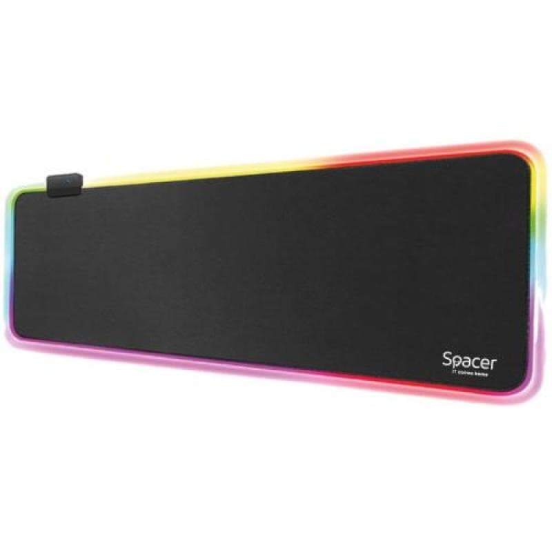 Mousepad RGB Spacer gaming, cauciuc si material textil, 900 x