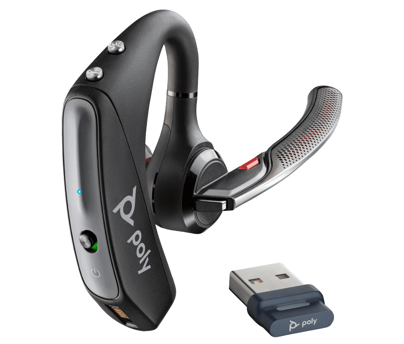 Casti Nu Poly Voyager 5200 UC, Fara Fir, noise-canceling, Negru