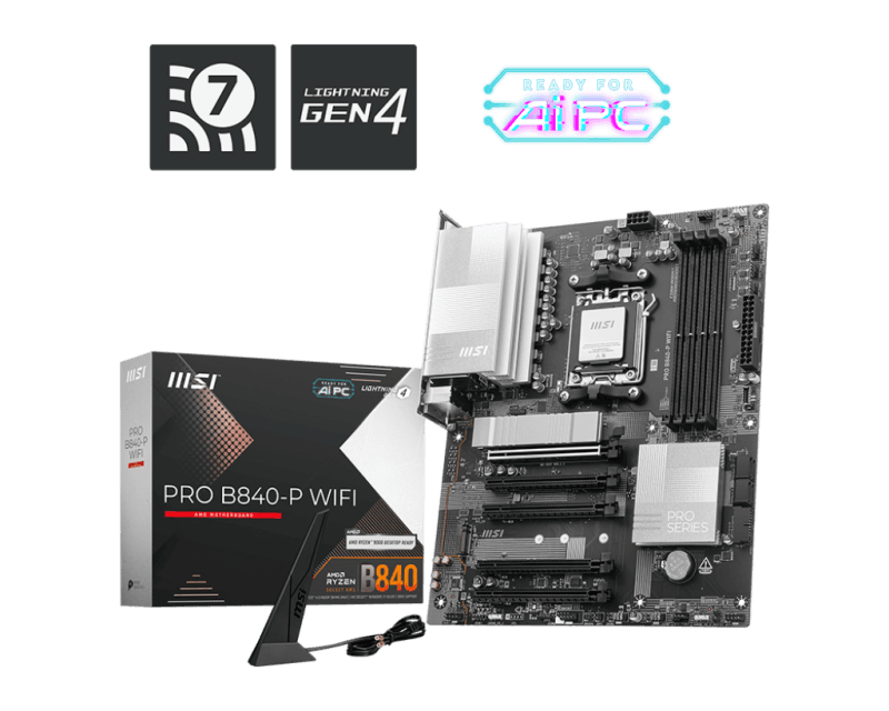 Placa de baza MSI PRO B840-P WIFI, Socket AM5, DDR5,