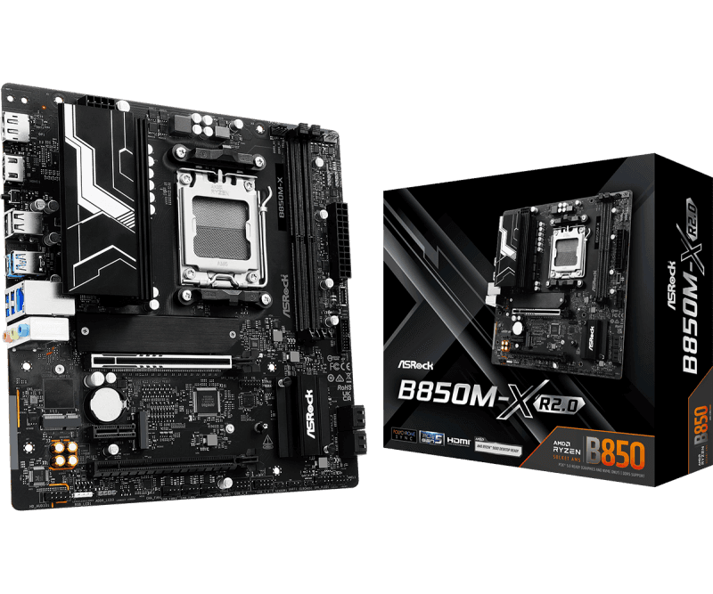 Asrock B850M-X R2.0. Processor manufacturer: AMD, Processor socket: Socket AM5,