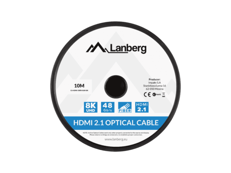 Cablu HDMI M/M v2.1 10 m optic negru AOC